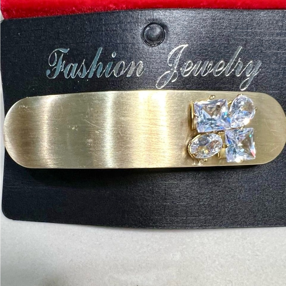 Gold Fashion Jewelry Hair Clip with Crystal Accents